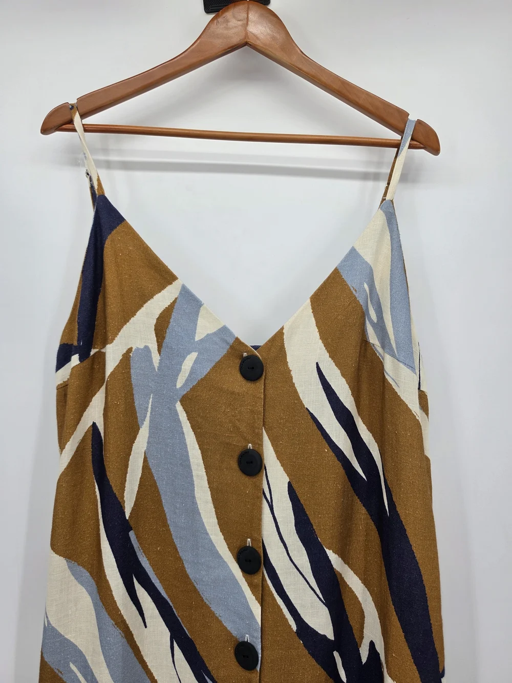 Cala de la Cruz Linen Tent Neutal Midi Dress Womens Xl Nwt - Picture 4 of 8